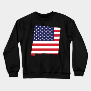 New Mexico State Shape Flag Background Crewneck Sweatshirt